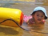 Kid safe inflatable swimming pool